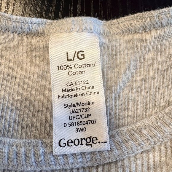 George Light Gray Ribbed Tank Top - Size Large - Picture 3 of 6